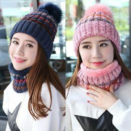 European and American winter Outdoor sports Cold proof knitted hat thick woolen yarnr hat women's keep warm hat Party Favor T9I00884