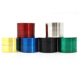 Four layer flat plate cigarette crusher zinc alloy smoking grinding machine 6 Colour Smoke Accessories diameter 55mm WQ717-WLL