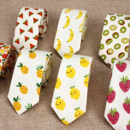3 шт. Хлопок мужские красочные галстуки банановые фрукты связываются для человека узкие галстуки тонкий тонкий сжатый узкие толстые взрослые женские галстуки W220314