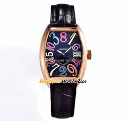 39mm Crazy Hours Colour Dreams 7851 SC COL DR A2813 Automatic Mens Watch Black Dial Rose Gold Case 8880 CH Leather Strap Gents Watches Watch_Zone 72 (12)