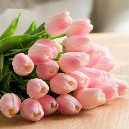 Venta al por mayor de PU Flores artificiales Seda Tulipanes Real Toque Flower Mini Tulip Boda Decoraciones Decorativas Decoración de Hogar LXL732 35 N2