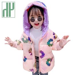 HH 2020 Fashion Winter Jacket For Girls Down Coat Outerwear Print Casual Baby Kids Clothes Autumn Winter Children's Warm Parkas LJ201017