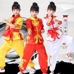 New ChineseTraditional culture Stage wear Mascot Costume Kids size Wushu Suit Kung FuTai Chi Uniform Martial Arts Performance Clothes