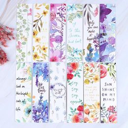 Bookmark 30Pcs/set Beautiful Flowers Bookmarks Message Cards Book Notes Paper Page Holder For Books School Office Supplies Stationery