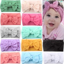 12 Colours Super Stretchy Soft Knot Baby Girl Headbands with Hair Bows Head Wrap For Newborn Baby Girls Infant Toddlers Kids LJ200903