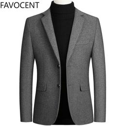 High Quality Men's Wool Suit Coat Wool Blends Casual Blazers Men Suit Top Male Solid Business Casual Mens Coats and Jackets LJ201103
