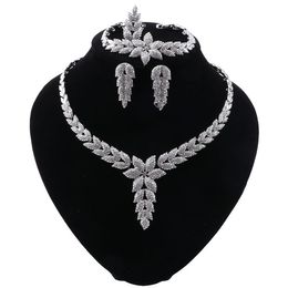 Fashion Charm African Bridal Earrings Ring Jewelry Sets Classic Wedding Dubai Necklace Bracelet for Women Jewelry Set