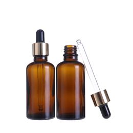 Amber Eliquid Glass Dropper Bottle 100ml Glass Cosmetic 100ml Dropper Bottles For Oil Packaging In Stock