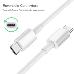 3A Fast Charging Cell Phone Cables With USB C to Type C Interface for Huawei Xiaomi Samsung Android Phones