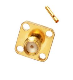 Hot Sale RF Electrical Wire Terminal Connector SMA Jack 4-Hole Flange Panel Mount Straight Solder for Coaxial Cable