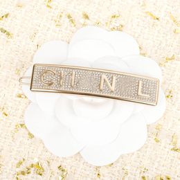 2022 Top quality Charm hair clip with all diamond and words design for women engagement Jewellery gift have box stamp PS7549