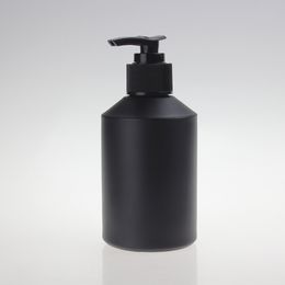 200ml round rose red frosted lotion bottle with black screw cap, glass cosmetic packing for liquid cream