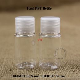 50pcs/lot Promotion 10ml Plastic PET Cream Lotion Bottle 1/3OZ Emulsion Container Packaging Transparent Screw Capgood qualitty