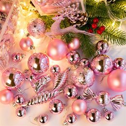 30pcs christmas decorations for home Christmas tree pendant ornaments ball elk plastic baubles PVC ball 201130