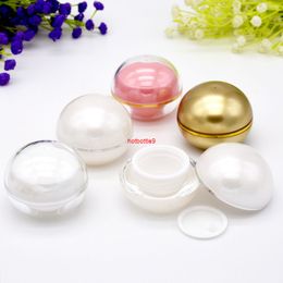 New 10ml Empty Sample Cosmetic Cream Jar Pot Luxury Acrylic Ball Shape Lotion Mask Lipgloss Makeup Products Packaging 100pcs/lotpls order