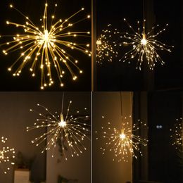 Dandelion LED Lamp Remote Control Modern Copper Wire Lights Warm White Waterproof 120 Light Indoor Christmas Wedding New Arrival 19ml N2