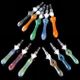 Glass Nectar Collector Kit with10mm joint Quartz Tip Dab Straw Oil Rig Silicone Smoking Pipe Glass Pipe