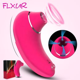 FLXUR Sucker Vibrator Nipple Sucking Vibrating Blowjob Clitoris Stimulator Erotic Silicone Adult Sex toys for women Masturbator Y201118