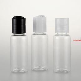 Transparent 40ML 50pcs Disc Top Cap Bottles Makeup Empty Travel Plastic Round For Liquid Lotion Cream Shampoogood qualtity