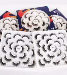 Europe and America Natural Long Fake Eyelashes 10 Pairs Lotus Porcelain Plate 3D Faux Mink False Eyelashes Extension