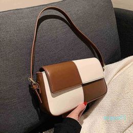 Advanced Fashion One Shoulder Bag Women's Texture Small Underarm Contrast Colour Versatile Menger Square