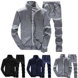 Men's Autumn Winter Solid Sweatshirt Tops Pants Sets Sports Suit Tracksuit Sets Tracksuit Men Autumn Winter Sportswear#g301