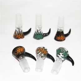 hookahs Wholesale 14mm bowl Male With handle bowls For Water Bongs dry herb smoking silicone hand pipes