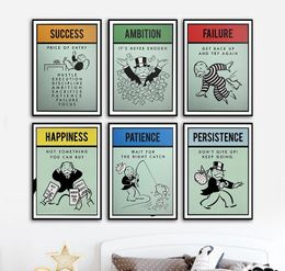 Frame) Wall Art Inspiration Monopolies (no Canvas Poster Patience Home Ambition Living Decor Success Alec Room For jllEt yummy_shop