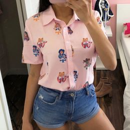 Gagarich Sailor Moon Pink Short Sleeve Shirts Harajuku T Shirt Women Clothes 2020 Cosplay Top Cute Kawaii Butterfly T Shirt LJ200814