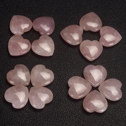 100pcs Natural Rose Quartz Heart Shaped Pink Crystal Carved Palm Love Healing Gemstone Lover Gife Stone Crystal Heart Gems 25*25*7mm hope11