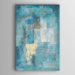 100% Hand Painted Abstract Paintings Canvas Art Oil Painting Turquoise Blue Home Decoration Wall Art Pictures Posters Wall Paint LJ201128