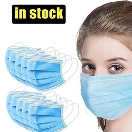 Disposable Face Masks Ear-loop Dust Mouth Masks Non-woven Disposable Dust Mask 3 Layer Breathable Comfortable Blocking Dust Mask Cover B00