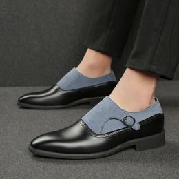 Party Shoes for Men Fashion Low-heeled Shoes Men Elegant Italian Design Leather Dress Shoes Men Formal Slip on Moccasin