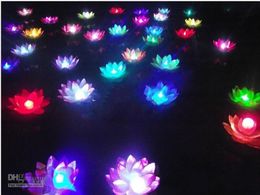30Pcs/lot Diameter 19 cm Floating LED Lotus Lamp in Colourful Changed Water Pool Wishing Lights for Party Decoration Supplies