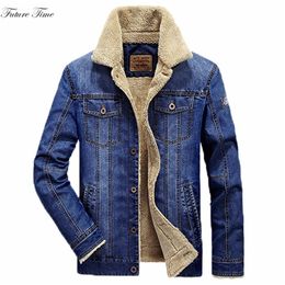 M-6XL Men Jacket And Coats Brand Clothing Denim Fashion Mens Jeans Thick Warm Winter Outwear Male Streetwear YF056 220301