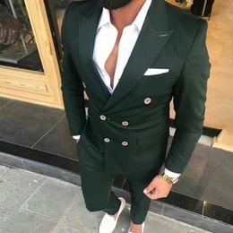 Dark Green Men Suits Casual Business Wedding Suits For Men Best Man Blazer Groom Tuxedos Slim Fit Costume Homme Mariage Mens Jacket Quality