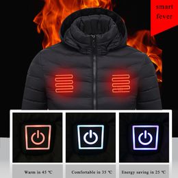 Laamei мужские женщины на открытом воздухе Parka Parka USB электрический аккумулятор нагрев с капюшоном теплые зимние тепловая куртка 201119