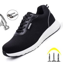Breathable Steel Toe Safety Lightweight Sneakers Puncture-Proof Work Boots Men Shoes Y200915