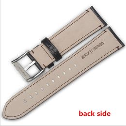 wholesale 22mm Black/Brown Genuine Leather Watchband Calfskin Strap with Pin buckle for A*R*24333 A*R*24447