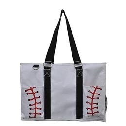 2021 squre baseball stitching All Purpose Organiser 18" Large Utility Tote Bag 3 -2017 Spring New Pattern