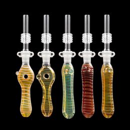 New Glass NC kit with 10mm 14mm Quartz Tips Keck Clip Silicone Container Reclaimer Nector Collector Kit for