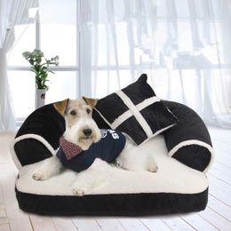 Warm Comfortable Pet Dog Bed Soft Sofa Puppy Mattress Dog Cat Removable Washable Hous Perros Soft Sofa Pet Kennel For larg dog 201126