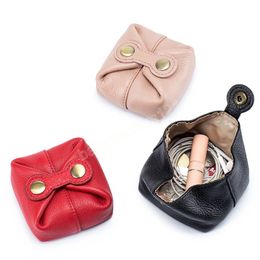 Genuine Leather Coin Purse Pouch Card Holder Wallet Women Change Purse for Girls Small Money Clutch Bag Female