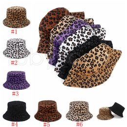 Fishman Leopard Fishman Cap Ladies Vintage Autumn Winter Thicken Warm Flat Hat Outdoor All Matched Soft Bucket Hats RRA3906