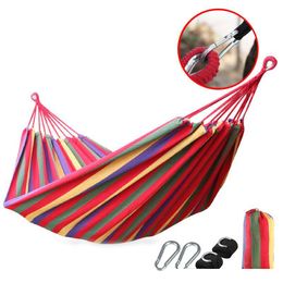 Tanlook Ultralight Camping Hammock Compact 2 Person Cotton Hammocks Multifunctional Hammocks with Hanging Rope Outdoor Leisure