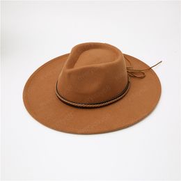 Wide Brim wool Fedora Hat Women Men Imitation Wool Felt Hats Panama Fedoras Chapeau Sombrero