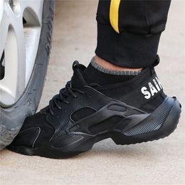 Safety Men New Sneakers Anti-Smashing Indestructible Shoes Puncture-Proof Work Boots With Steel Toe Cap Y200915