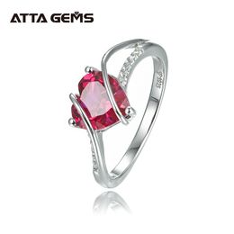 Ruby Sterling Silver Ring 2.25 Carats Silver Created Ruby Ring for Party Wedding And Engagement Women Fashion Ruby Silver Ring Y200321