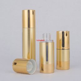 15ml 30ml 50ml Gold Airless Pump Bottle Vacuum Cosmetic Packaging Bottles Essence Latex Stoste Packing 10pcs/lotpls order