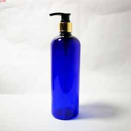 12pcs 500ml PET Lotion gold Pump blue Bottle,Amber Plastic Cosmetic Container,Empty Shampoo Sub-bottling,Shower Gel Bottlesgood product